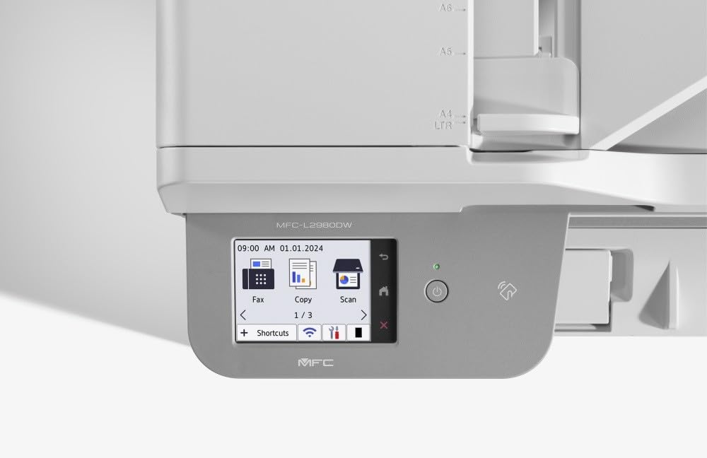 Brother MFC-L2980DW Imprimante Laser Multifonction 4 en 1 (Impression/Scan/Copie/Fax) Noir et Blanc | WiFi | Recto Verso | Imprime jusqu'à 34 Pages pa