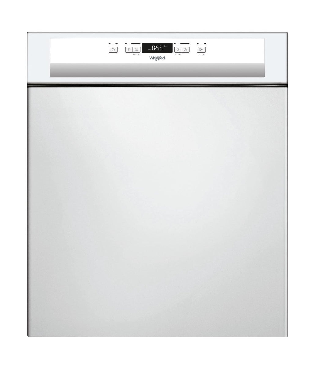 Lave vaisselle encastrable 60 cm Whirlpool WBC3C26 - Lave vaisselle integrable Bandeau blanc - Classe énergétique A++ / Affichage temps restant - Départ différé