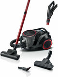Bosch Electroménager Série 6, BGS41POW1, aspirateur traîneau sans Sac, capacité de 2,4L, variateur de Puissance à la poignée, Rayon d'action de 10 m, Niveau sonore 72 DB, Noir