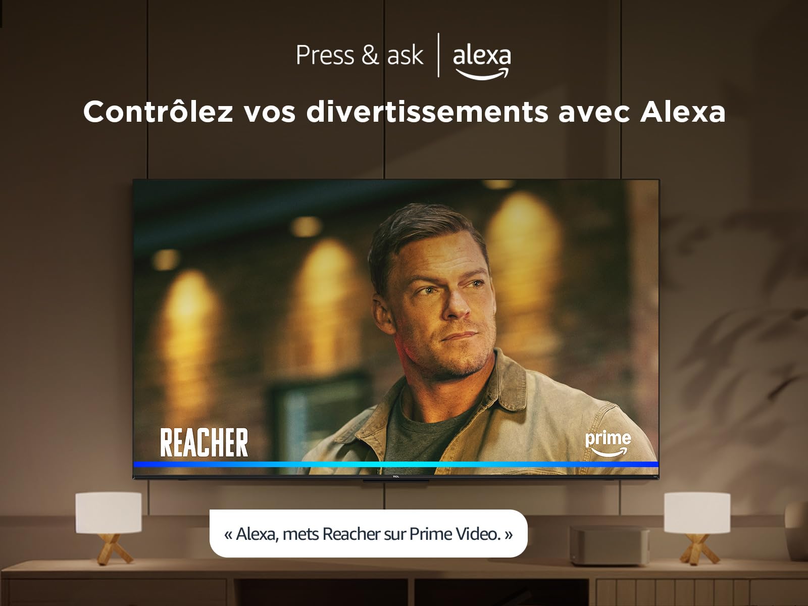 TCL 75T6C Fire TV 75 Pouces QLED 4K UHD Smart TV, HDR (Multi-Format), Dolby Atmos, Motion Clarity, Game Master, vocale Alexa