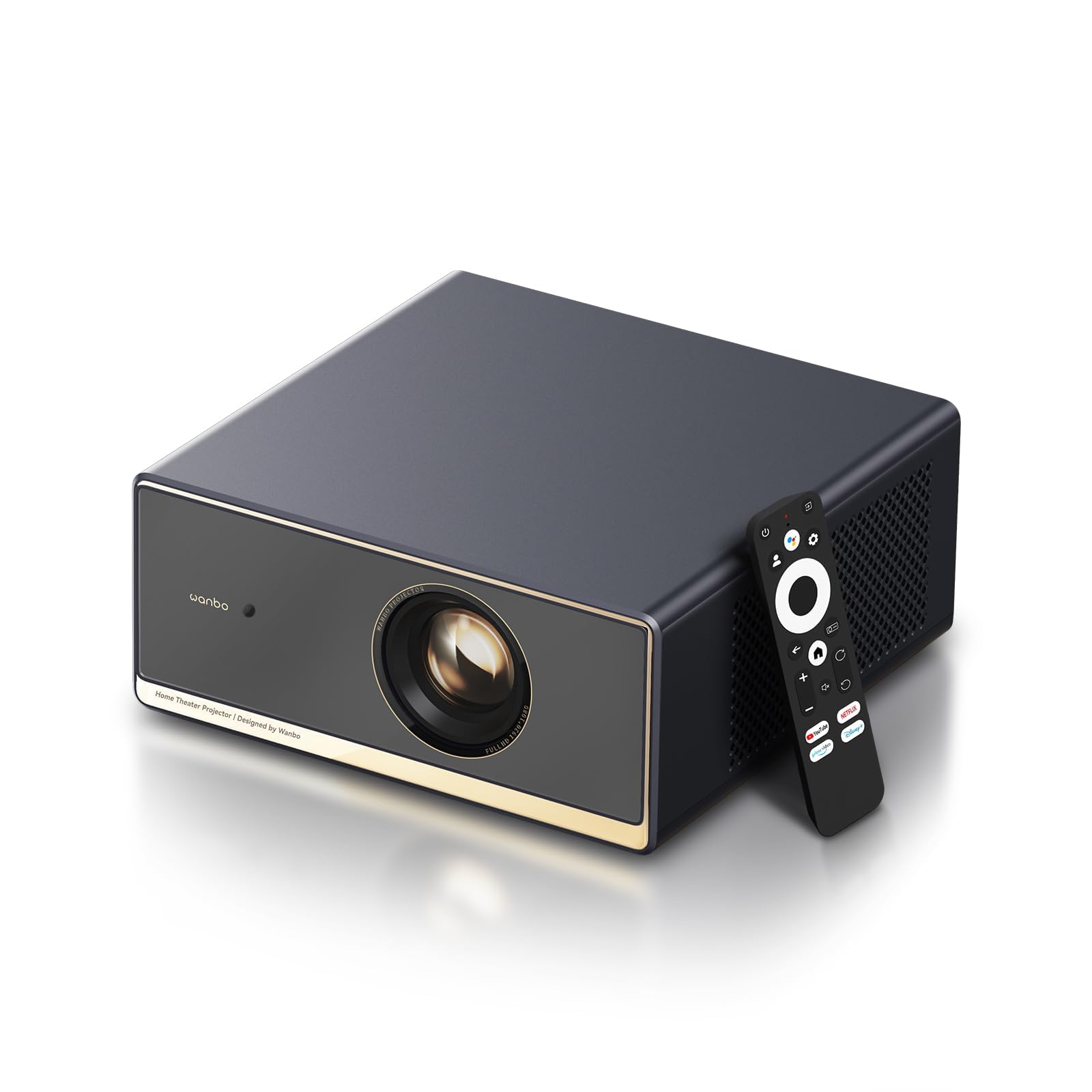Google TV Videoprojecteur 4K 【Netflix Officiel/HDR10/1100 ANSI】 1080P Natif, WiFi Bluetooth, 12W Haut-Parleurs, Auto Focus/Keystone, WANBO X5 Pro Projecteur Video 4K Home Cinéma HDMI2.0