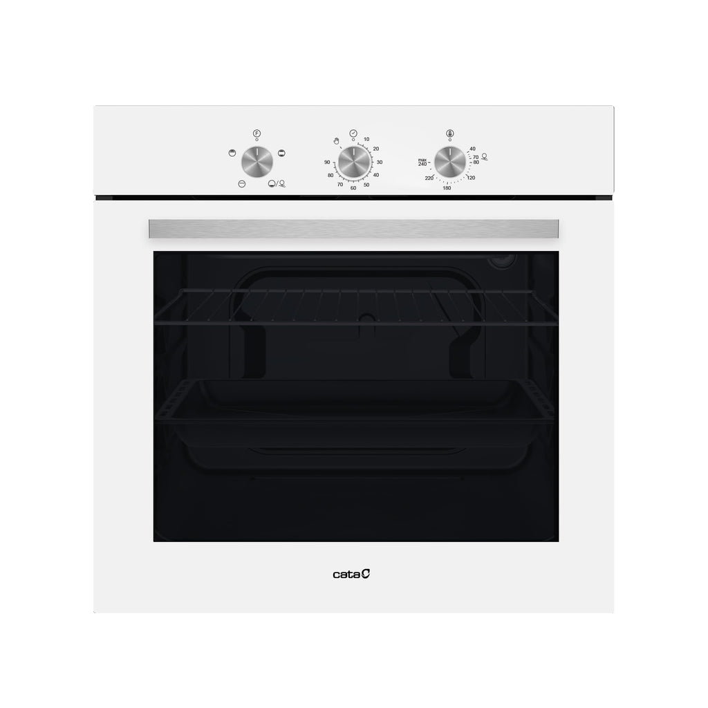 Cata Four statique SES 6204 WH avec 4 fonctions Programmateur de cuisson mécanique avec capacité 66 L Largeur 60 cm Blanc