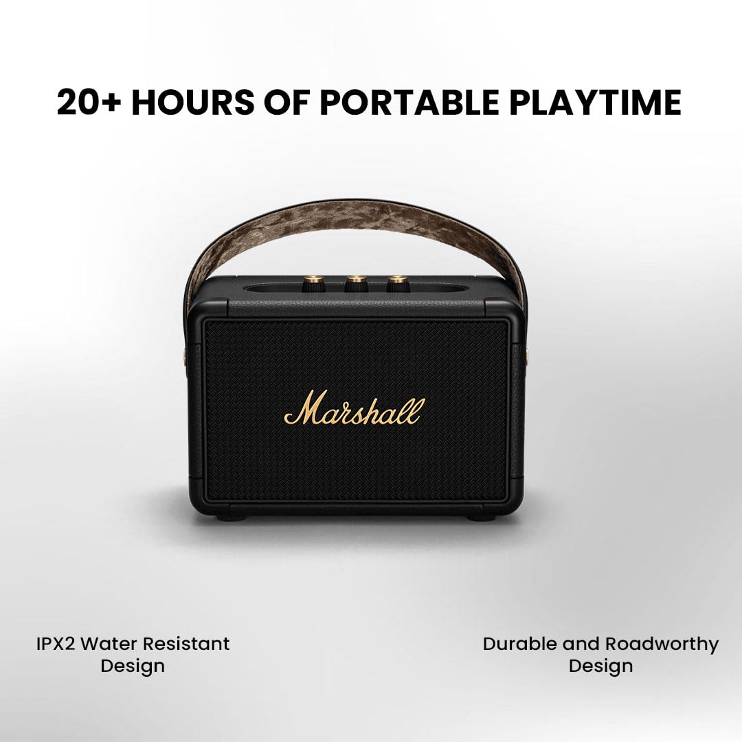 Marshall Kilburn II Enceinte Bluetooth Portatif - Noir et Laiton