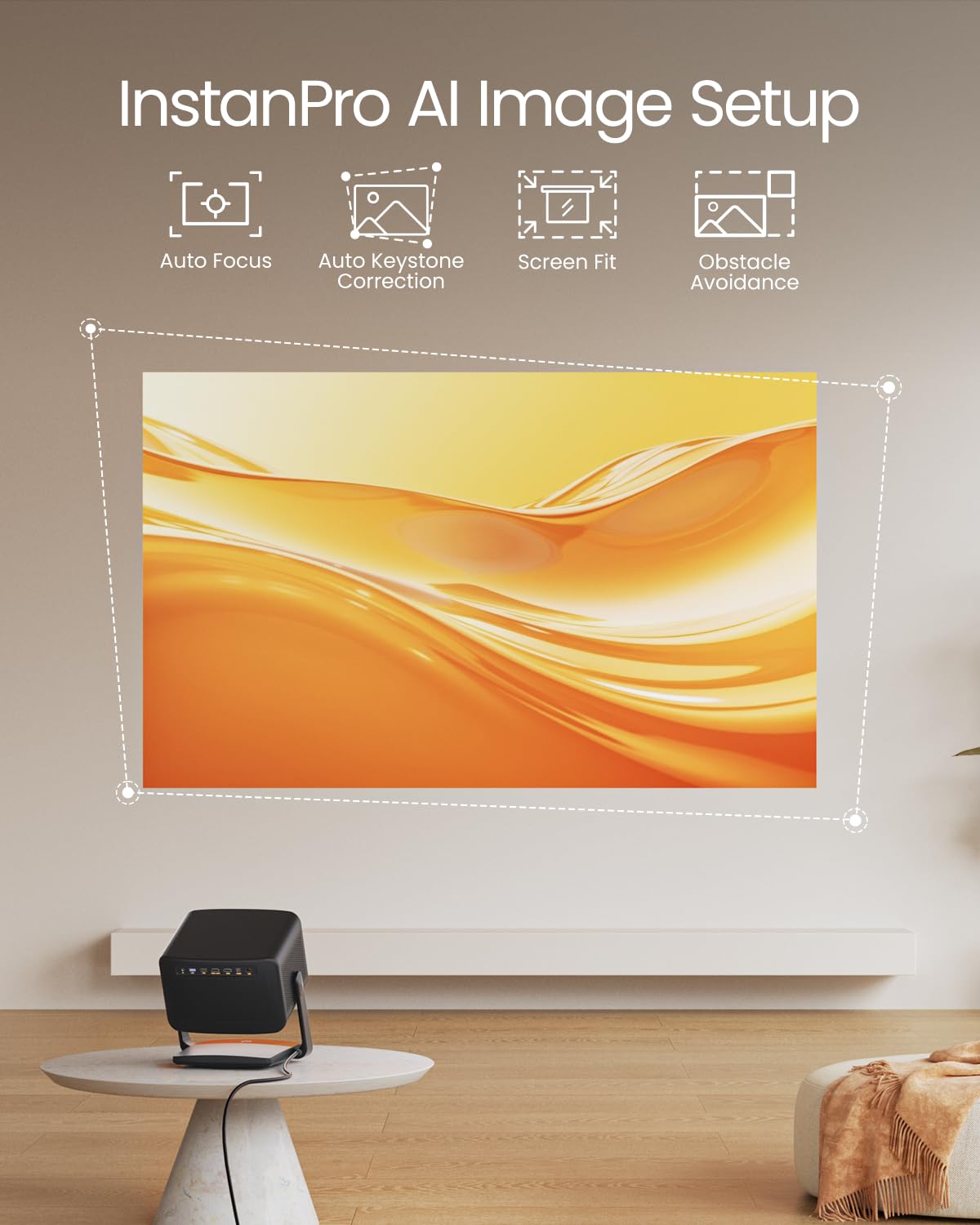 Dangbei 4K Vidéoprojecteur avec Google TV & Netflix, 2000 Lumens ISO, Stand intégré, 3D, Auto Keystone/Focus, Vidéoprojecteur Home Cinéma WiFi et Bluetooth (DBOX02 Pro)