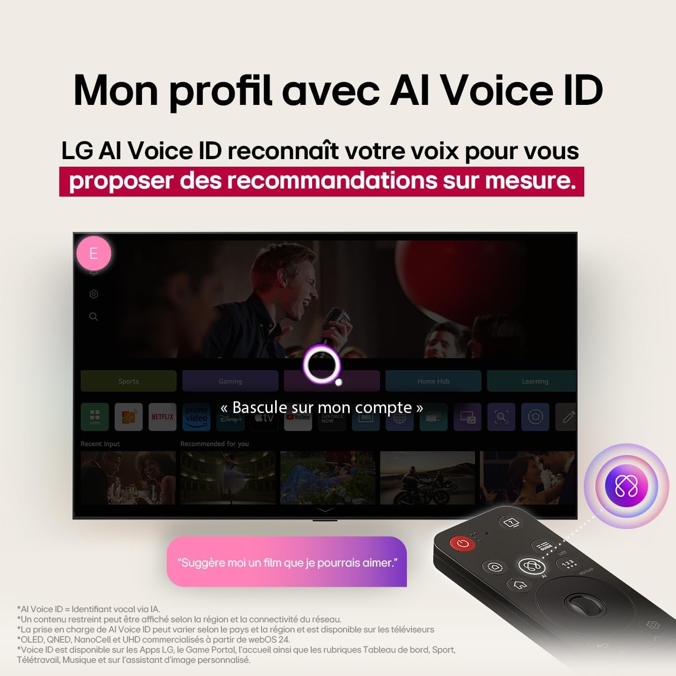 LG TV NANOCELL AI 2025 | 65NANO90| 65'' (164cm) | 4K UHD | HDR10 |webOS 25 | Télécommade AI Magic Remote | Alexa, Google Assistant | Netflix Disney+ Canal+ Prime Video | AirPlay 2 | Couleurs Pures
