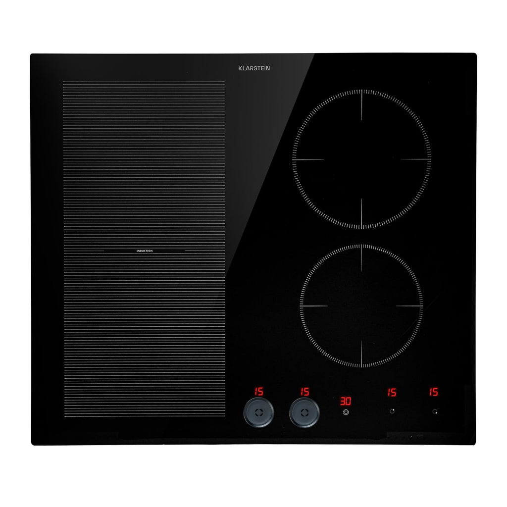 KLARSTEIN Plaque Induction en Céramique de 7000W, Plaque de Cuisson Electrique à Induction, Plaque Induction 4 Feux, Tables de Cuisson, Plaques chauffantes ThermoBoost, Rechaud Electrique Cuisine