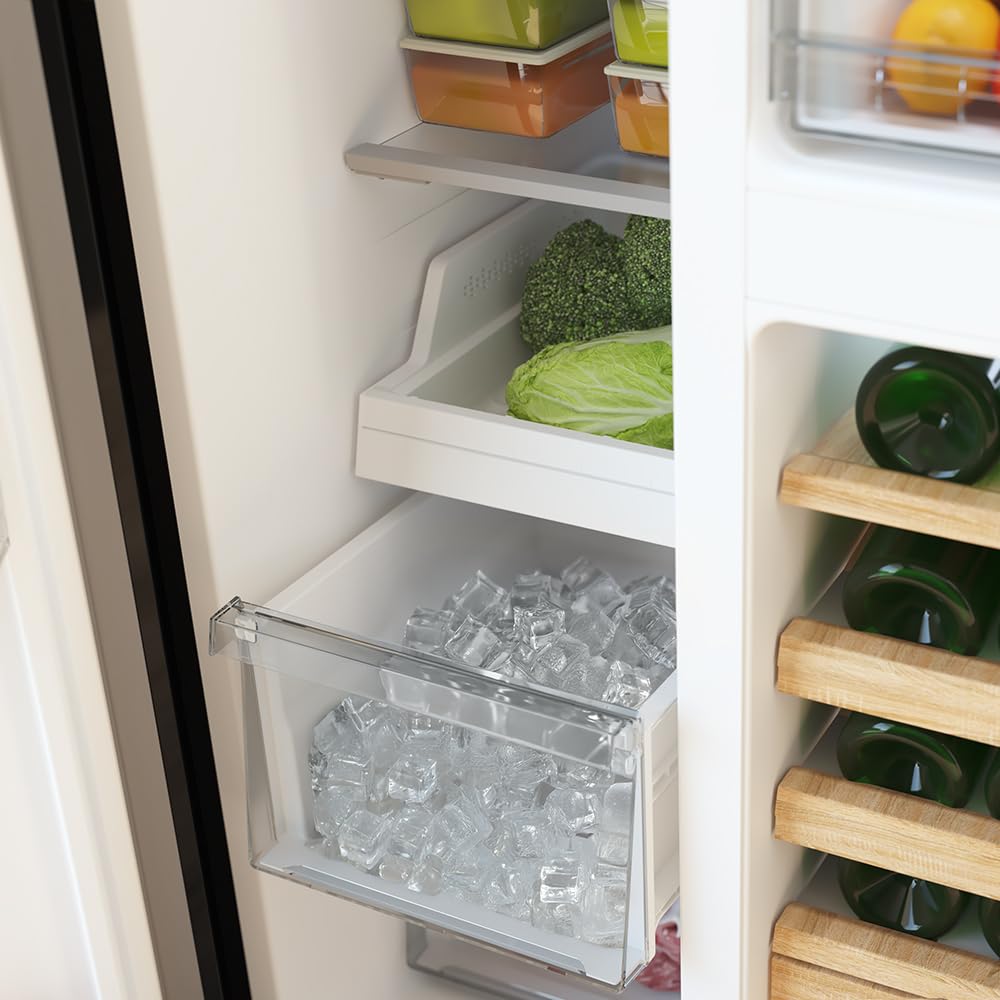 Cecotec Réfrigérateur avec 3 portes Bolero CoolMarket TDW 529 WID Black Glass E. Réfrigérateur 3 portes noir, cave à vin, 529L, Inverter Plus, Total No Frost, E, MultiAirFlow, Fast Cooling.