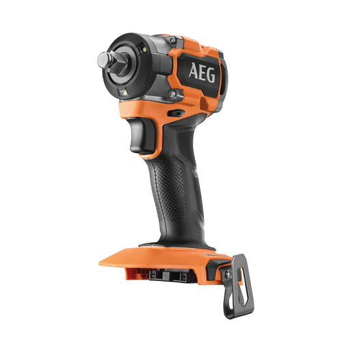 AEG - Boulonneuse à Chocs Sans Fil 280 Nm - 3 Modes + Autostop - Moteur Brushless - LED d'Éclairage - Compatible Batterie Pro18V - Batterie et Chargeur non Inclus - BSS18S12BL-0