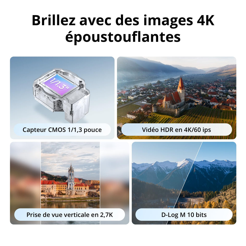 Bundle deux batteries DJI Flip sans radiocommande à écran, drone caméra 4K UHD pour adultes, décollage palmaire, retour automatique, vol intelligent, deux batteries