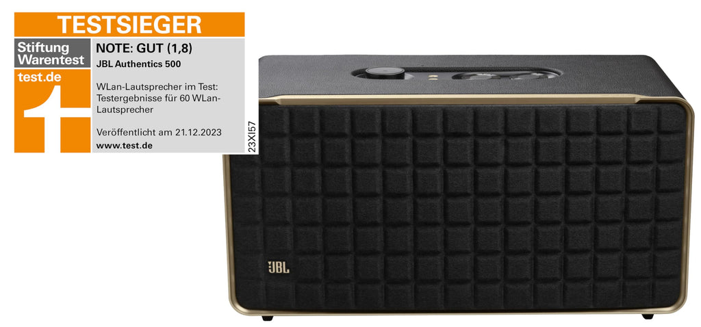 JBL Authentics 500 Enceinte intelligente connectée Hi-fidelity avec WiFi, Bluetooth et assistants vocaux, Dolby Atmos, design rétro, noire
