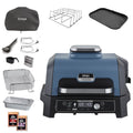 Ninja Woodfire Pro Connect XL Barbecue Électrique & Fumoir avec Contrôle d'Application, 2 Sondes, Grille, Housse, Revêtements & Brosse, Grill & Friteuse sans huile 7-en-1, Bleu & Noir OG901EUAMZ