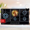 Klarstein Tables/Plaque/Gaziniere de Cuisson à Gaz à 5 Brûleurs, Table de Cuisson Encastrable à 5 Feux de 11100W, en Acier Inoxydable, Cuisinières GPL