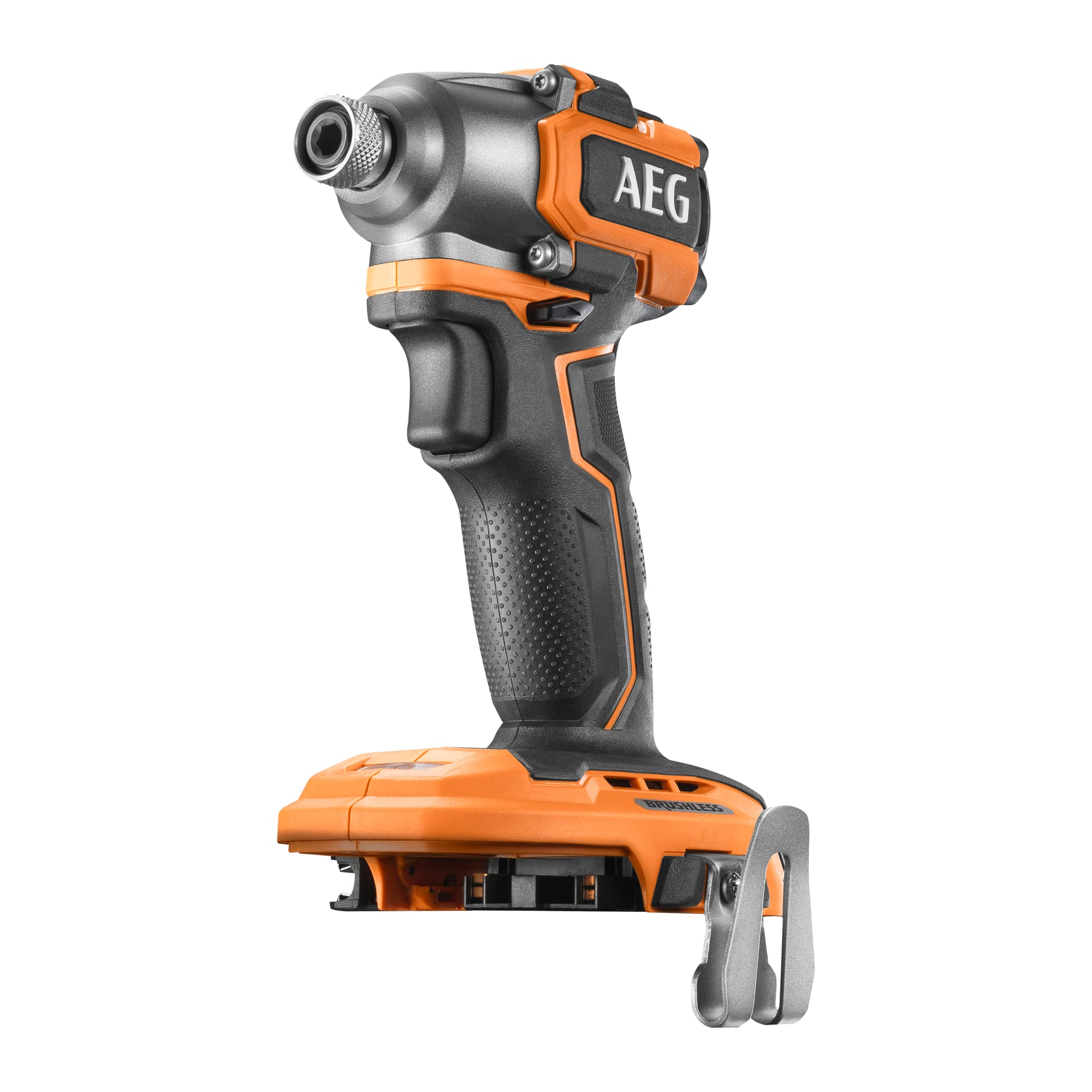 AEG - Visseuse à Chocs Sans Fil - Pour Vissage en Série sur Moyens et Gros Chantiers - Moteur Brushless - 3 Vitesses - LED d'Éclairage - Revêtement Softgrip - BSS18SBL-0