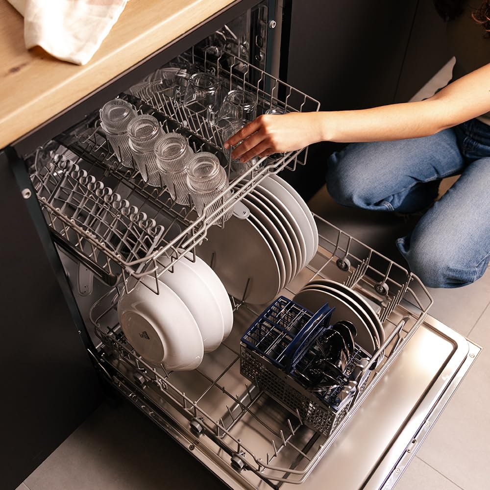 Cecotec Lave-vaisselle Intégrable 60cm Bolero Aguazero 6110 Full-BI. 1850W, 12 Couverts et 7 Programmes, Fonction Demi-charge, Programme 3 en 1, Départ Différé, Dry+ et KidBlock, Panier à Couverts.