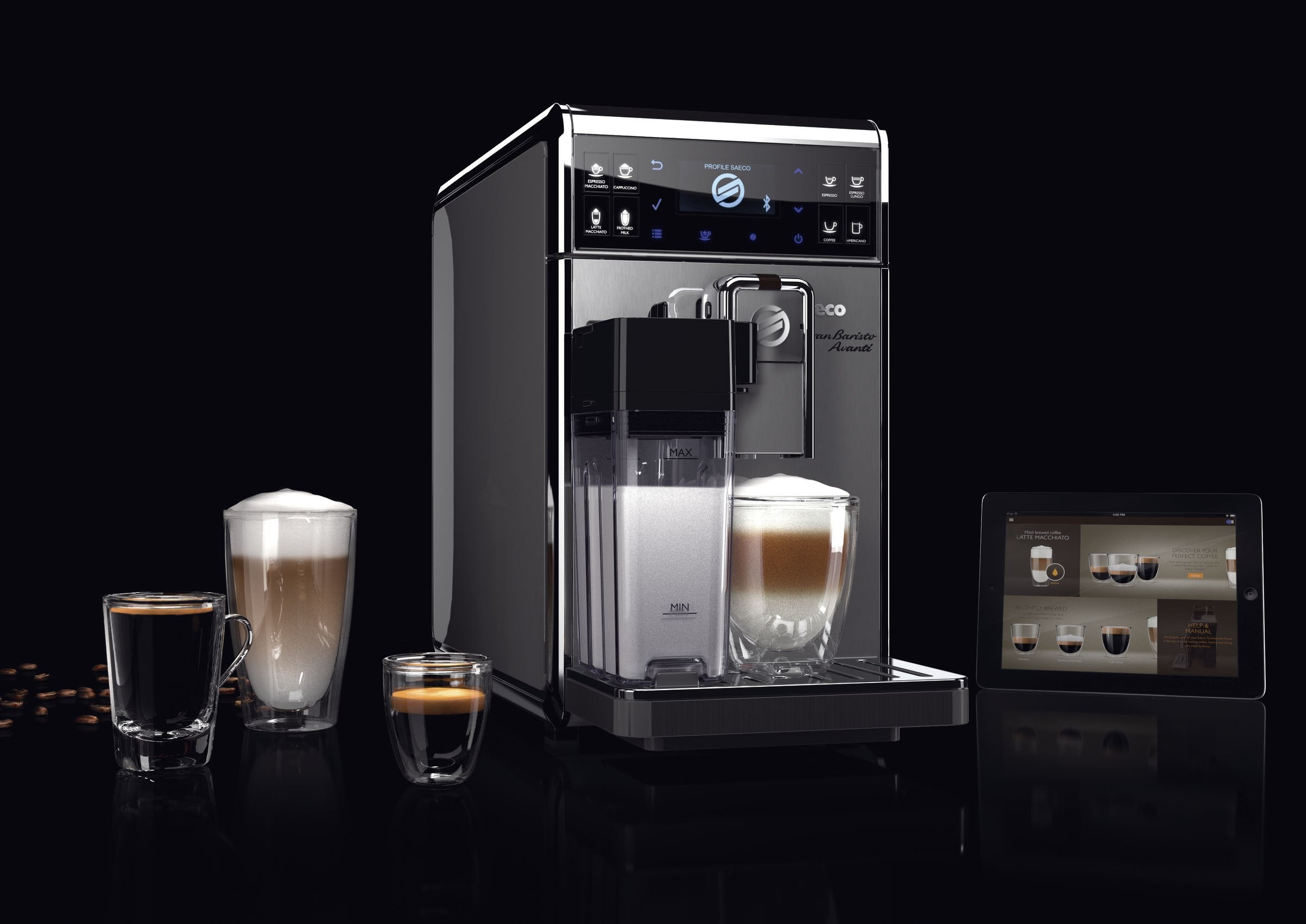 Saeco GranBaristo Avanti HD8967/01 Machine à café automatique + Application Acier/Anthracite
