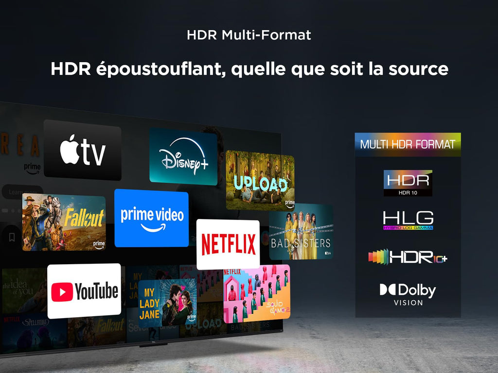 TCL 75T6C Fire TV 75 Pouces QLED 4K UHD Smart TV, HDR (Multi-Format), Dolby Atmos, Motion Clarity, Game Master, vocale Alexa