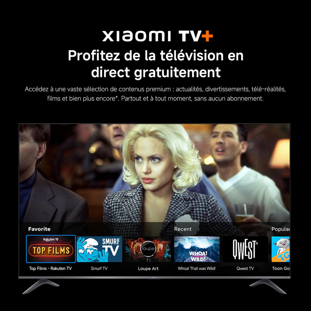 XIAOMI TV F Pro 55, 140 cm (55 Pouces), 4K UHD QLED, Smart TV, Fire TV, Contrôle Vocal Alexa, HDR10+, Mode Game Boost 120Hz, MEMC, 2Go+32Go, Compatible avec AirPlay