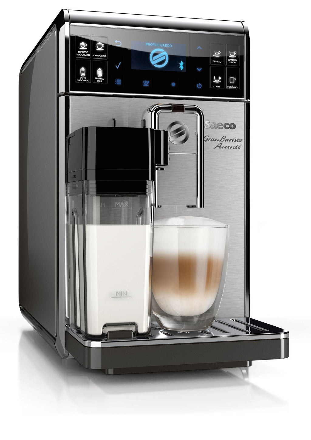 Saeco GranBaristo Avanti HD8967/01 Machine à café automatique + Application Acier/Anthracite