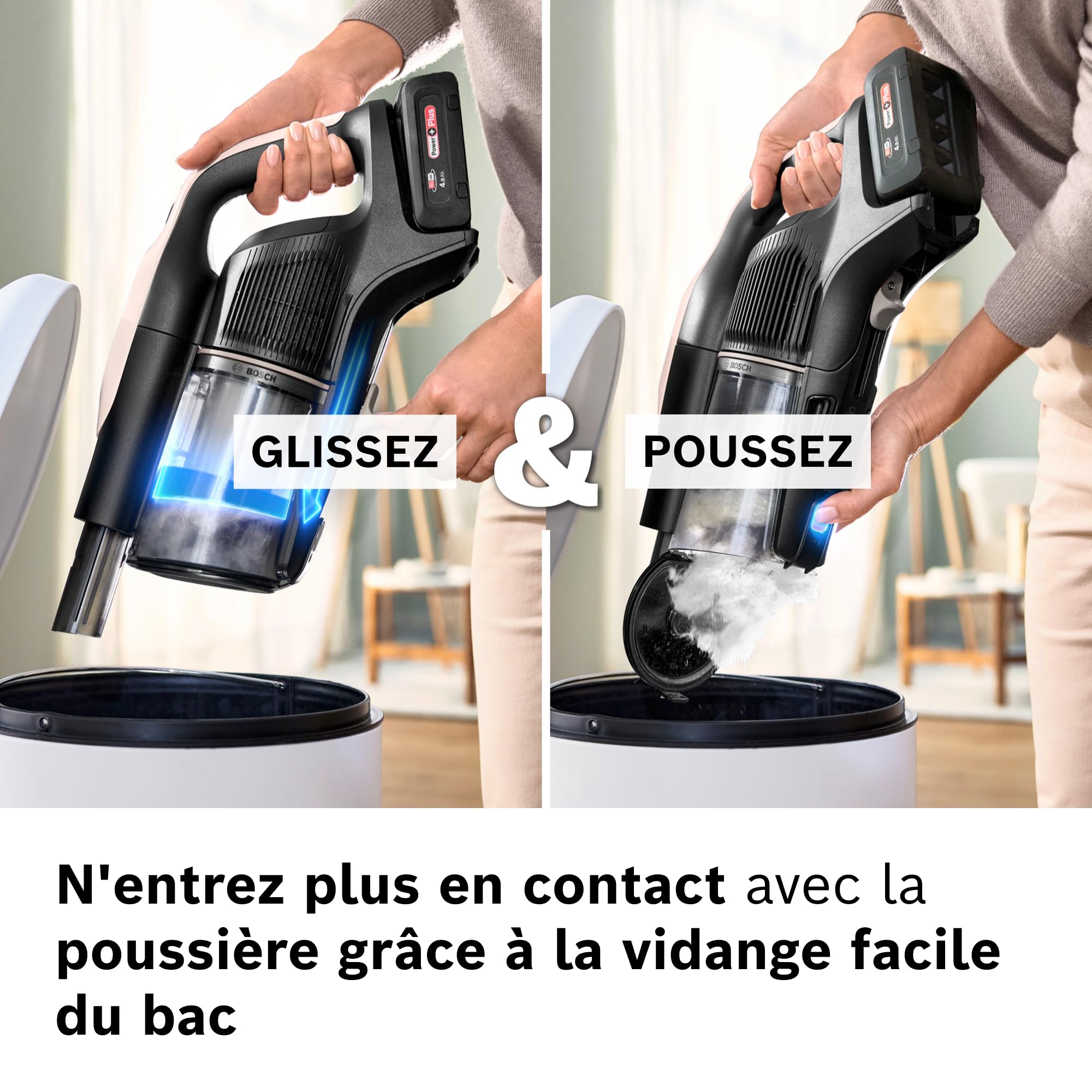 Bosch, aspirateur Balai sans Fil, Unlimited 10, Batterie 4.0 Ah, Technologie MicroClean, bac à poussière Facile à Vider, Tube Flexible, éclairage LED, Rose, BKS1041RHF