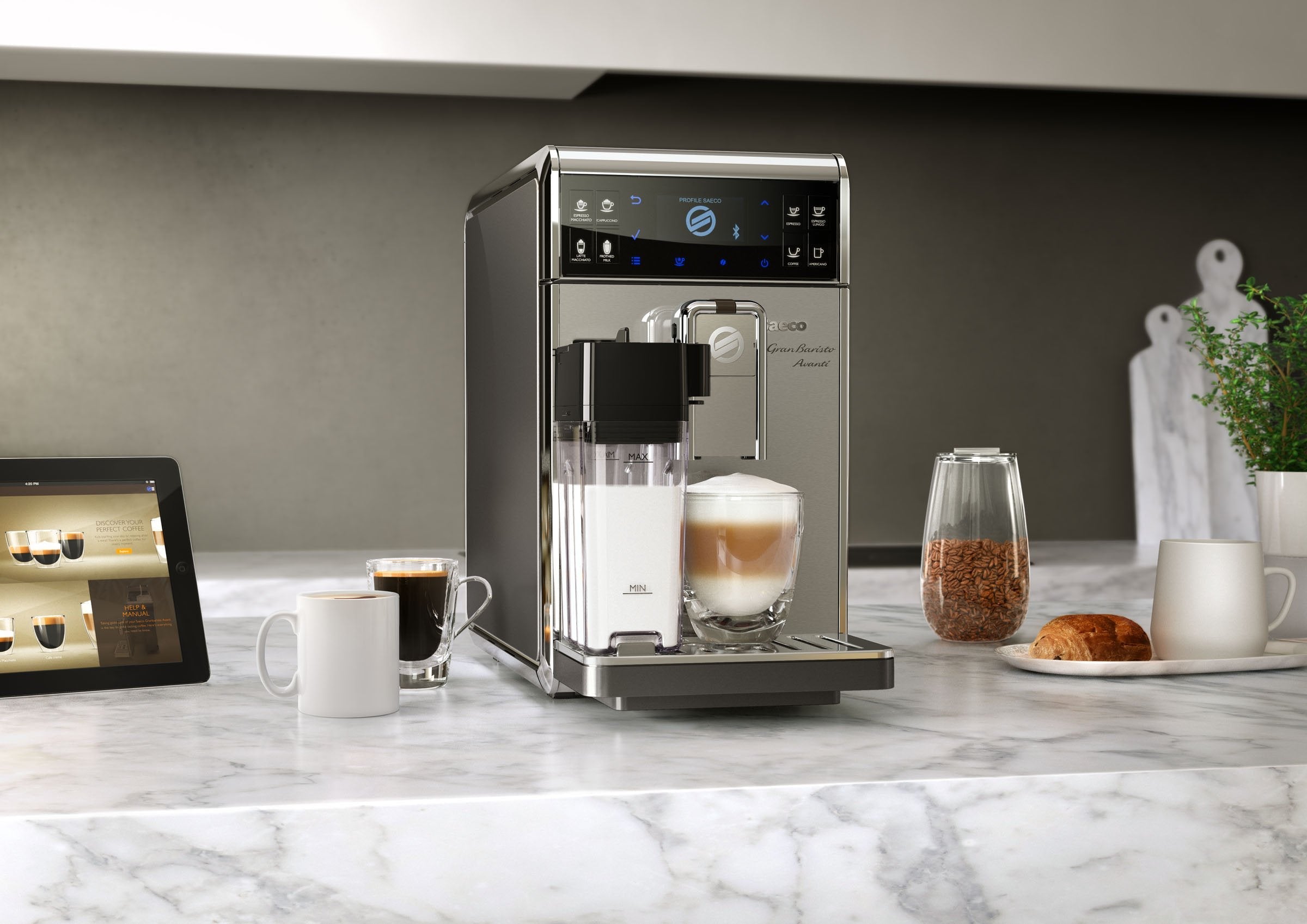 Saeco GranBaristo Avanti HD8967/01 Machine à café automatique + Application Acier/Anthracite