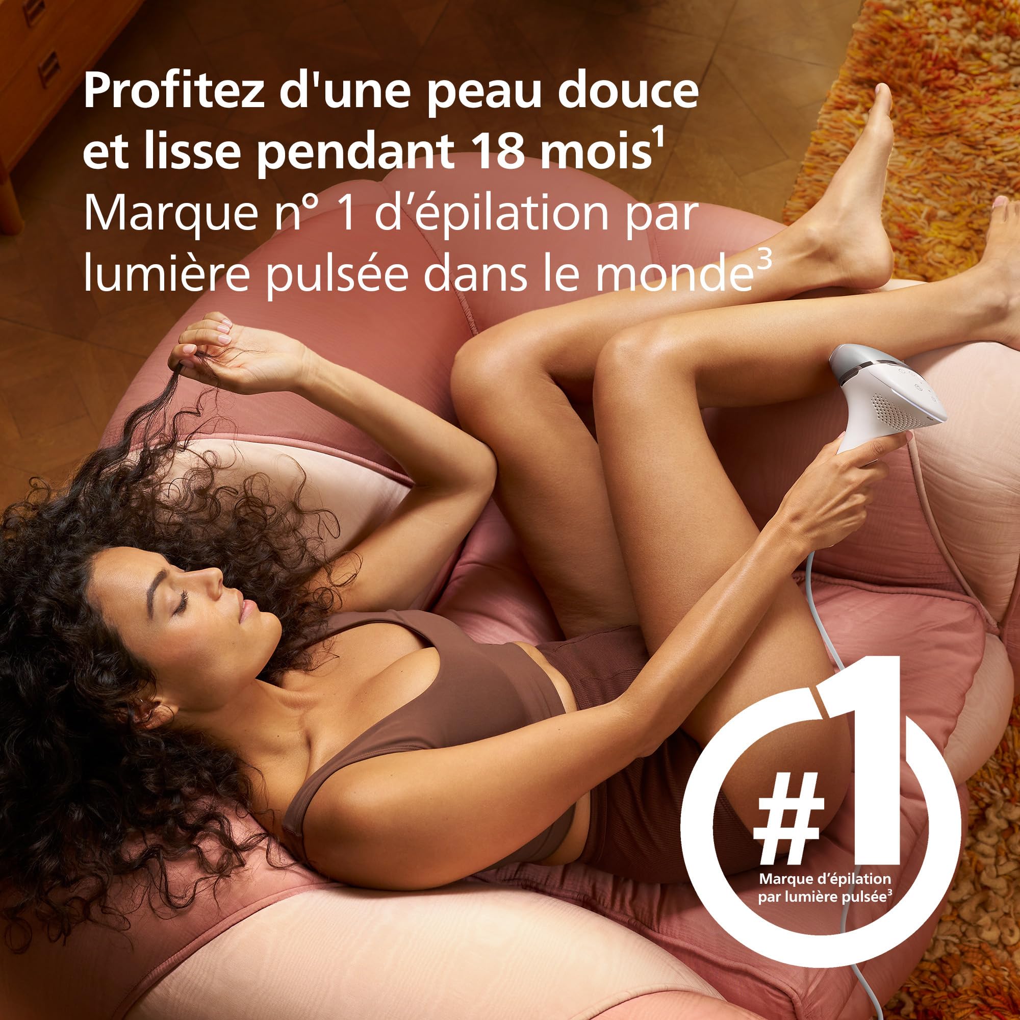 Philips Lumea série 8000 - épilateur à lumière pulsée, alternative à l'épilation laser, technologie SenseIQ, 3 embouts pour le corps, le visage et les zones de précision, BRI946/00