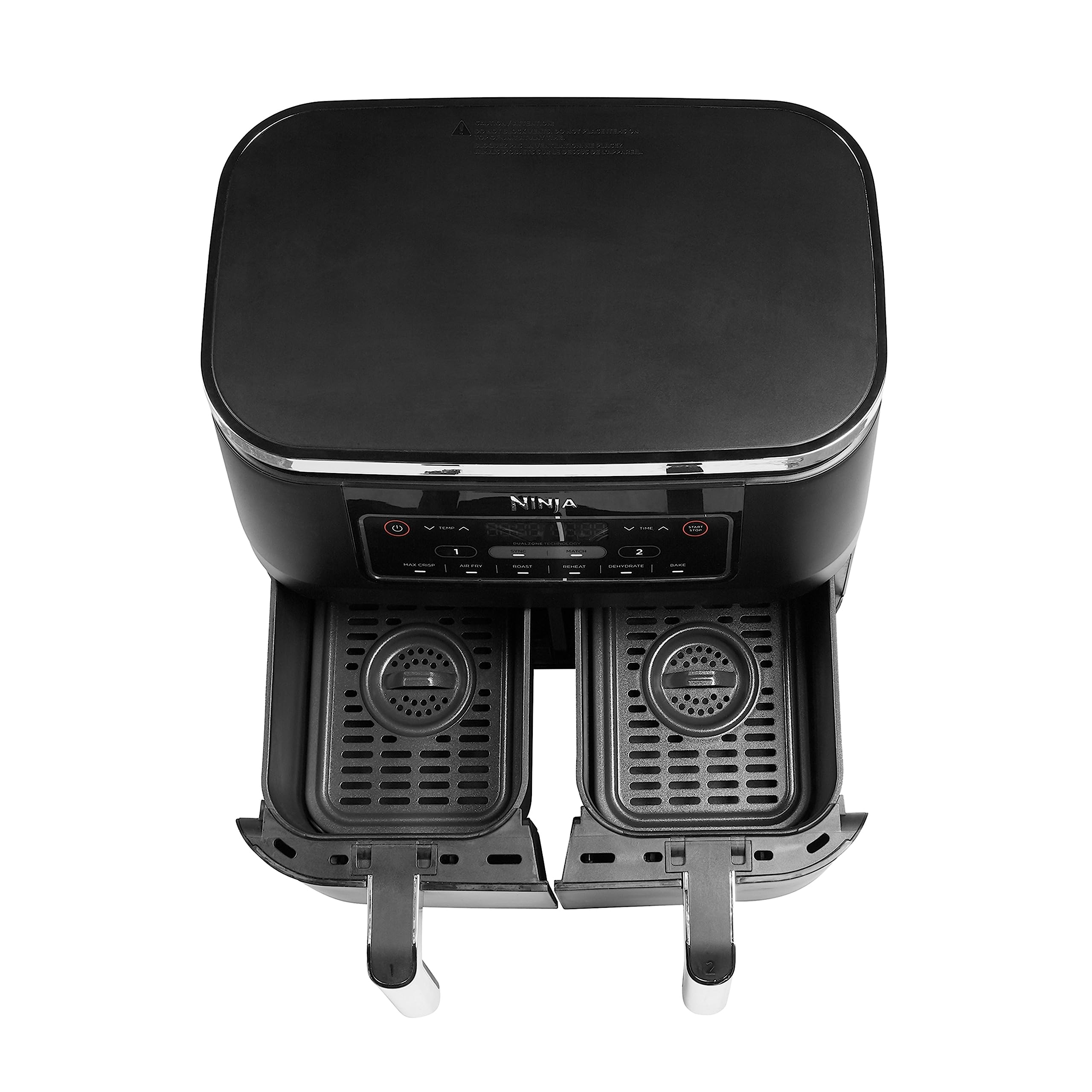NINJA Foodi DualZone Air Fryer 2 Compartiments, 2 Zones de Cuisson Indépendentes, Capacité 7,6L, Air Fyer 6-en-1, Max 240°C, Pièces Antiadhésives Amovibles lavables au lave-vaisselle, Noir AF300EU
