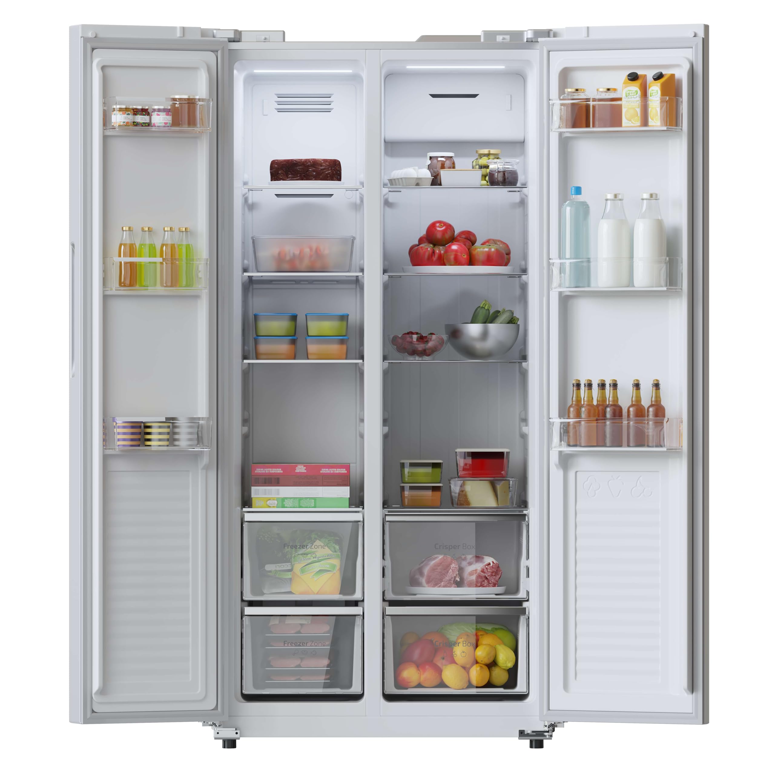 Cecotec Réfrigérateur Américain CoolMarket SBS 430 Inox E. 2 Portes, Side by Side 430 L, Hauteur 176 cm et Largeur 84 cm, Multi Air Flow System, Total No Frost, Motor Inverter Plus