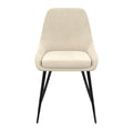 Chaise moderne en velours beige avec pieds en métal noir